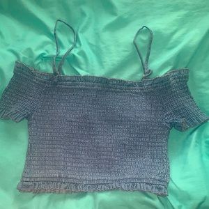 Ruffled Denim crop top